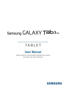 Samsung Galaxy Tab 3 Lite manual. Smartphone Instructions.